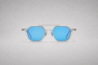 Transparente con lentes azul intenso