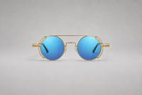 Dorado con lentes azul espejo
