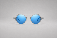 Plateado con lentes azul espejo