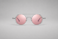 Plateado con lentes rosa