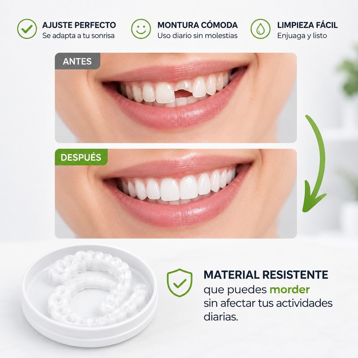 SNAP SMILE™ CARILLAS DENTALES REMOVIBLES