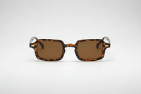 Leopardo con lentes marrones